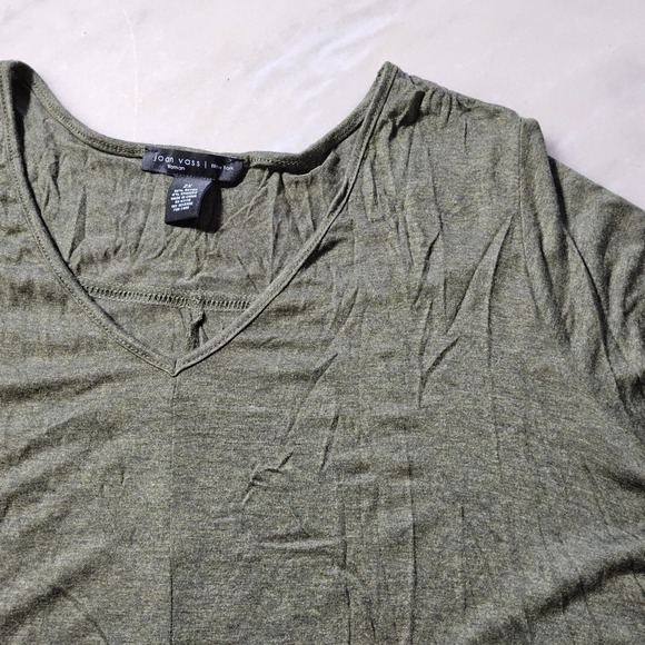 Joan Vass New York Woman 2X Olive Green V Neck 3/4 Sleeve‎ Tunic Top - Picture 1 of 8